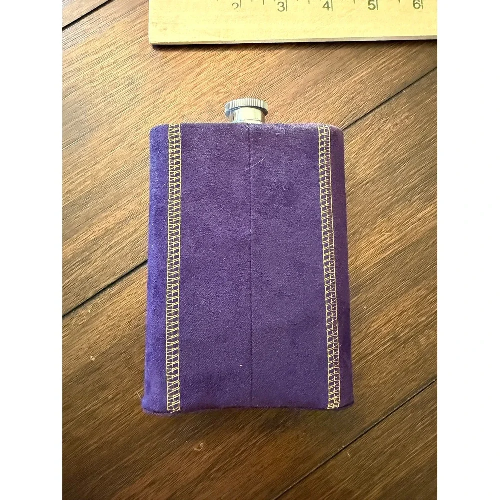 Crown Royal Purple Velvet Wrapped Stainless Steel Pocket Flask